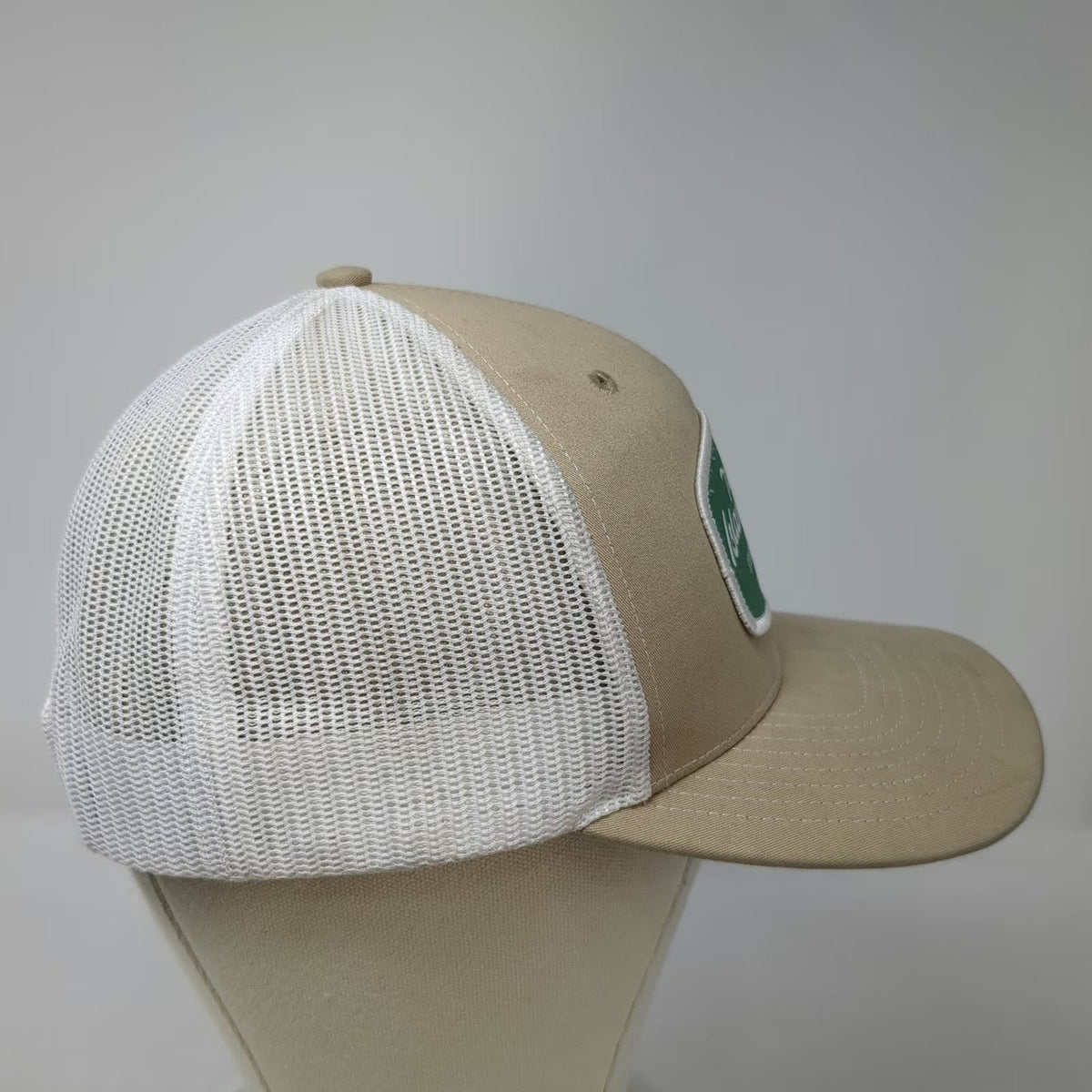 Richardson Trucker Hat Beige White Green One Size Mesh Snapback St Thomas USVI