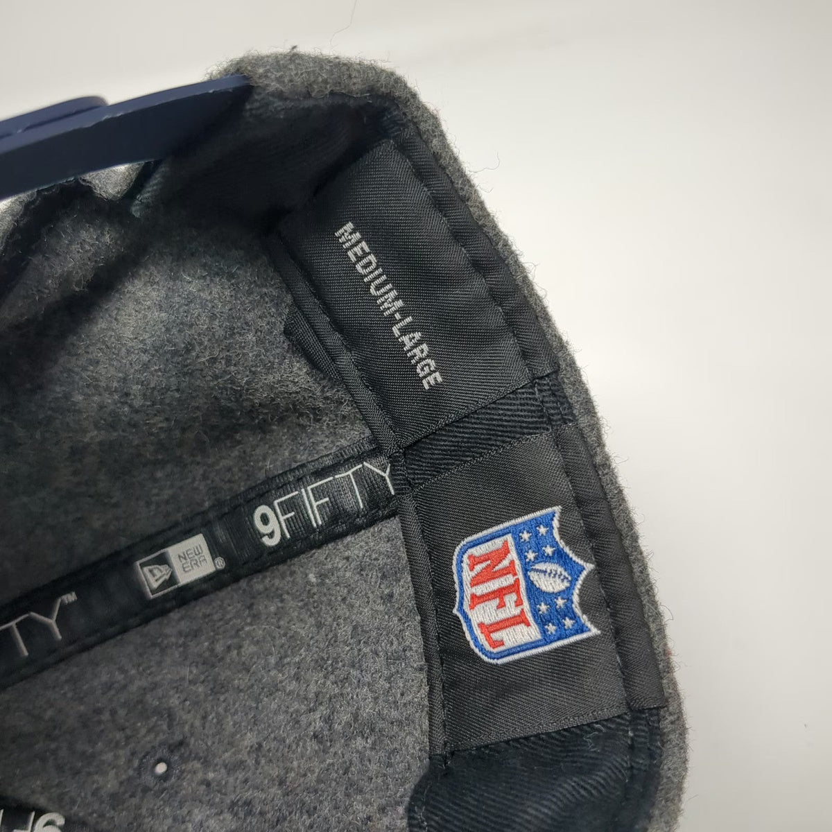 New Era Snapback Hat Gray Green L Seattle Seahawks NFL Flat Brim Wool 9FIFTY