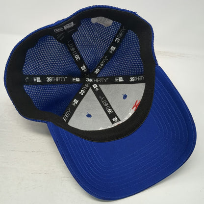 New Era XL Baseball Cap Blue Mesh Back 39THIRTY Camo American Flag Terra Hat