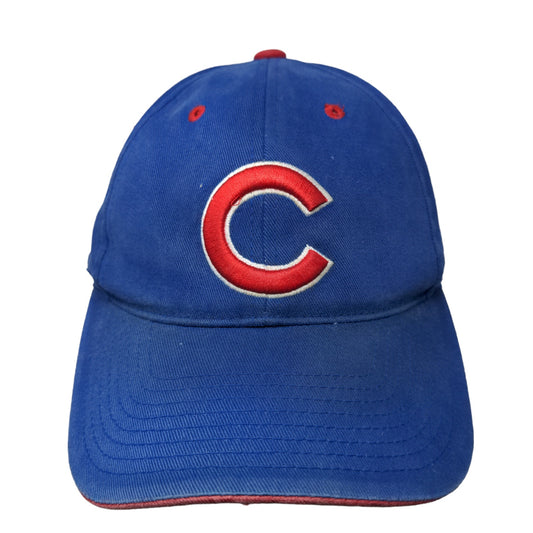 Unbranded Men's Strapback Hat Blue Adjustable Embroidered Chicago Cubs Logo