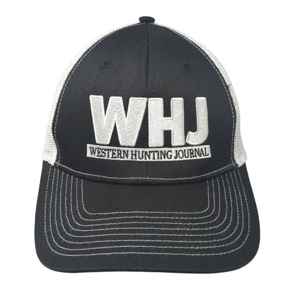 WHJ Western Hunting Journal Trucker Hat Black OS Adjustable Mesh Back Ivory