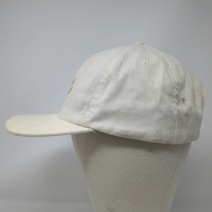 Flat Track Aus Tex 5 Panel Hat Beige One Size Gold Embroidery Made In USA Strap