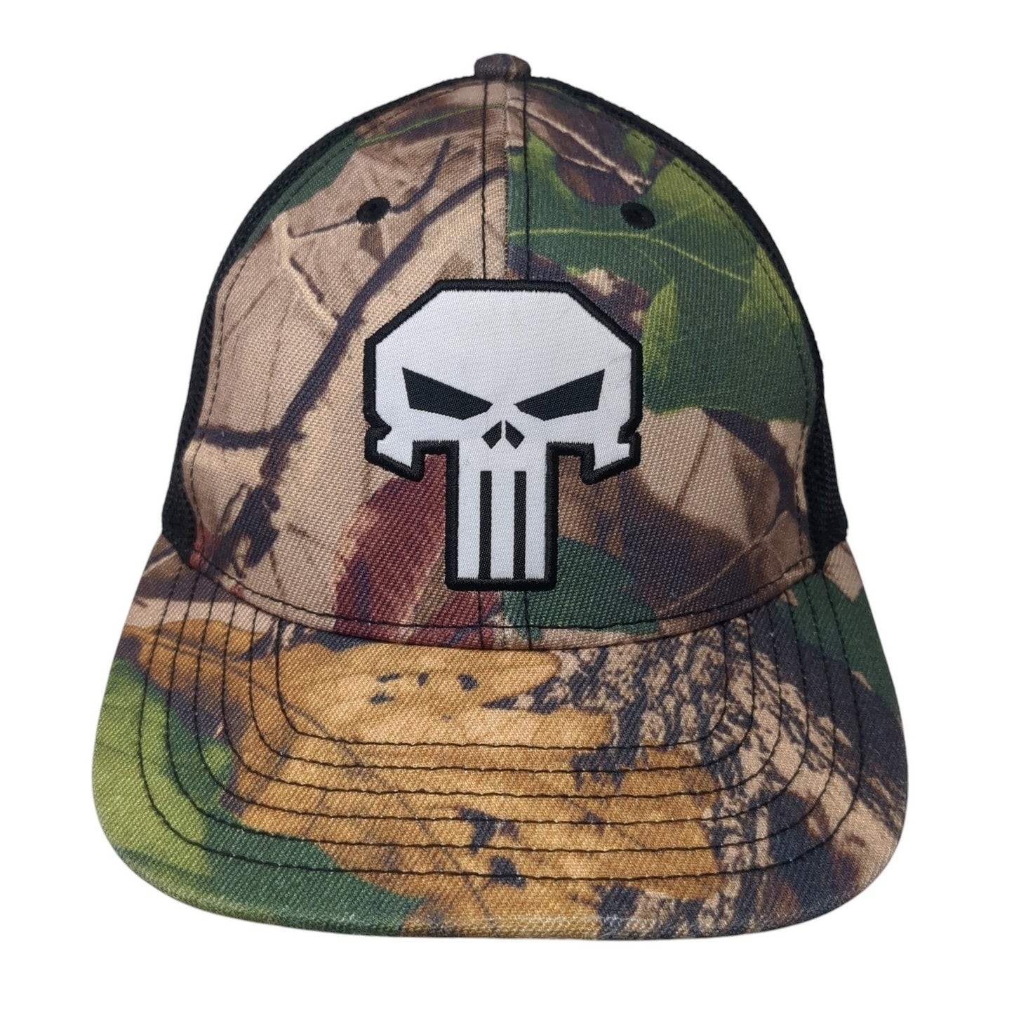 Marvel The Punisher Trucker Hat Multicolor One Size Adjustable Camo Mesh Back