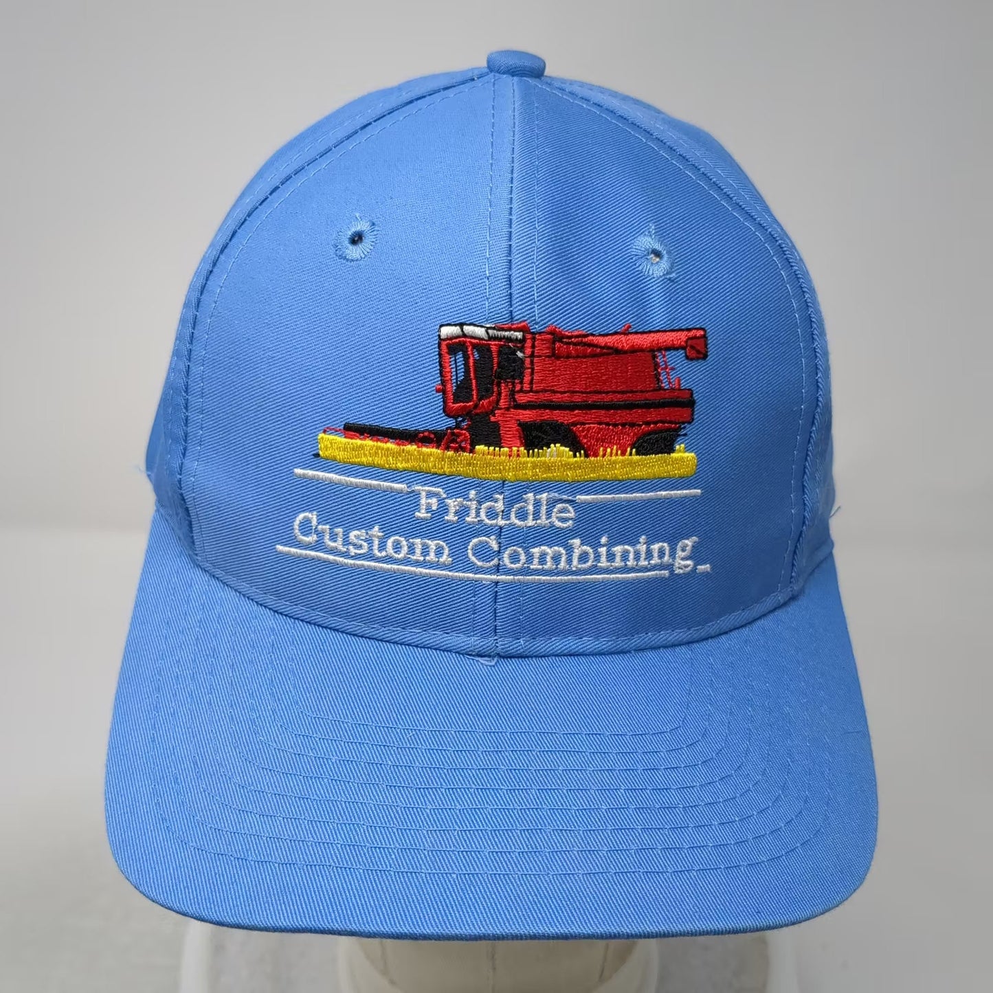 Mountain Marketing Friddle Custom Combining Blue Snapback Hat Harvester Vintage