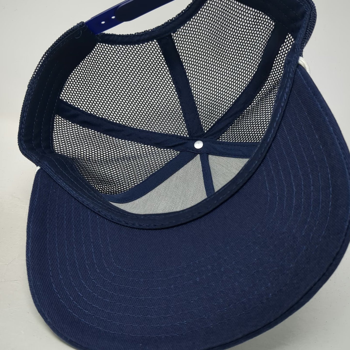 Blue Trucker Hat One Size Mesh Snapback Rope Keno Lottery Massachusetts Patch