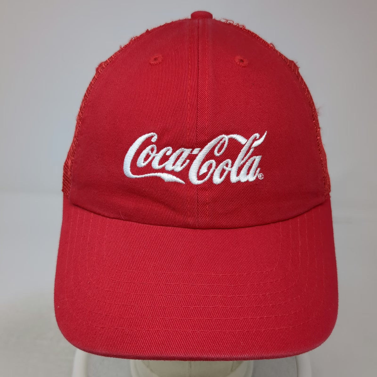 Coca-Cola Logo Red OSFM Baseball Cap Hat Mesh Back Slideback Embroidered Cotton