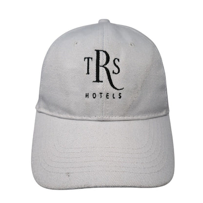 TRS Hotels Strapback Hat White One Size Adjustable Embroidered 6 Panel Oscaps