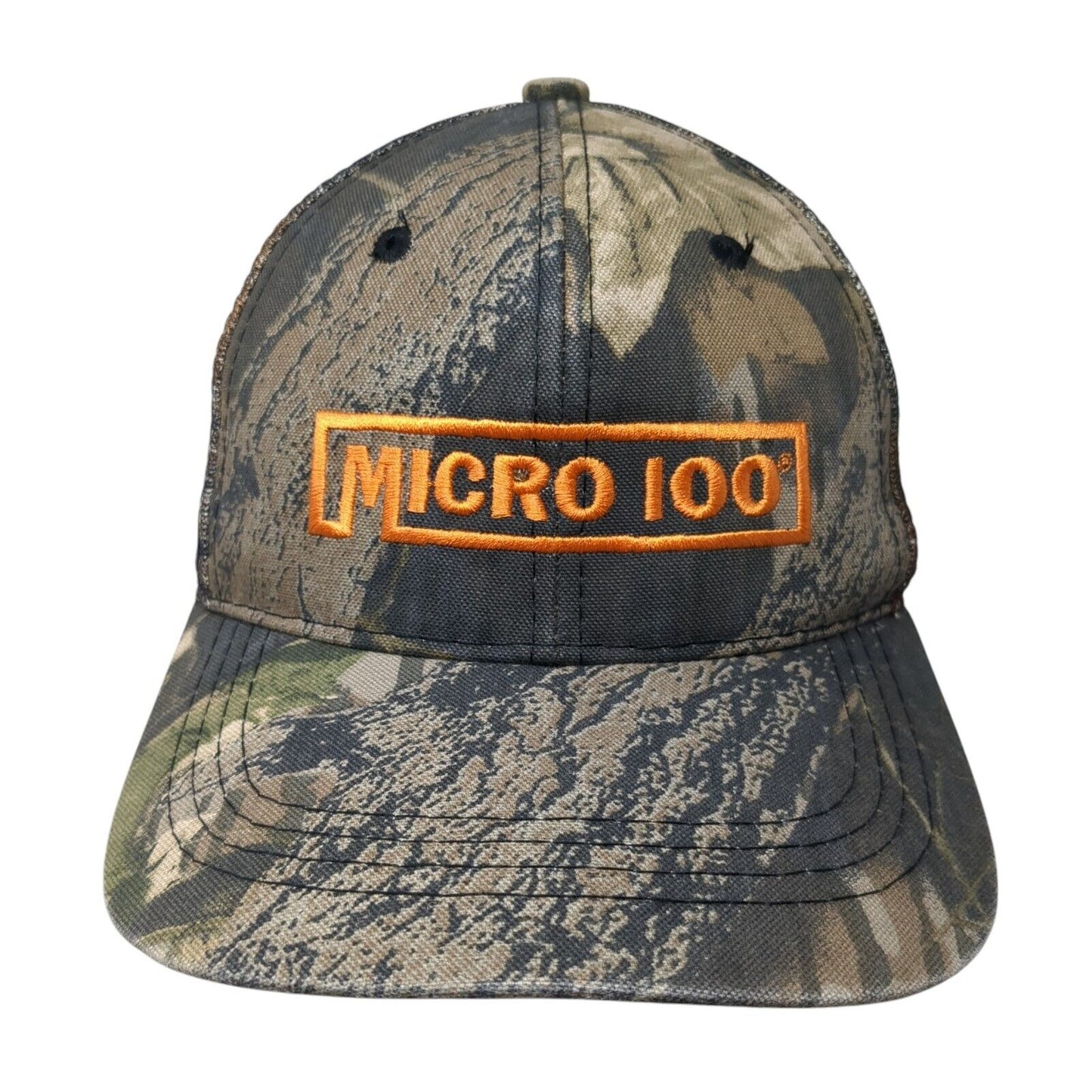 Micro 100 Strapback Trucker Hat Camouflage OS Adjustable Mesh Back OC Sports
