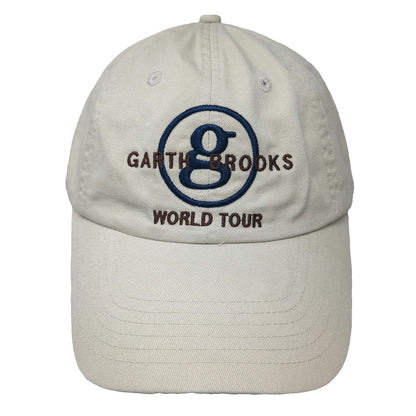 Garth Brooks World Tour Hat Beige Blue Brown Baseball Cap One Size Slideback