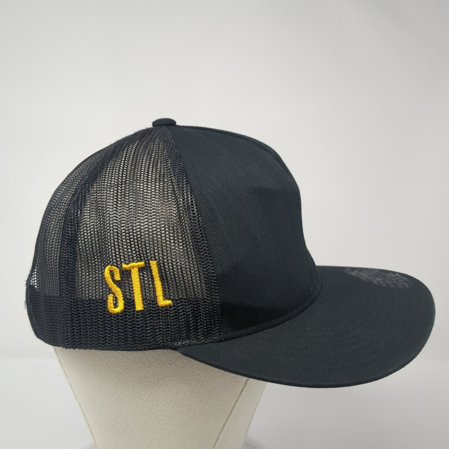 Rock Paper Podcast Snapback Trucker Hat Black One Size Mesh Back Yupoong