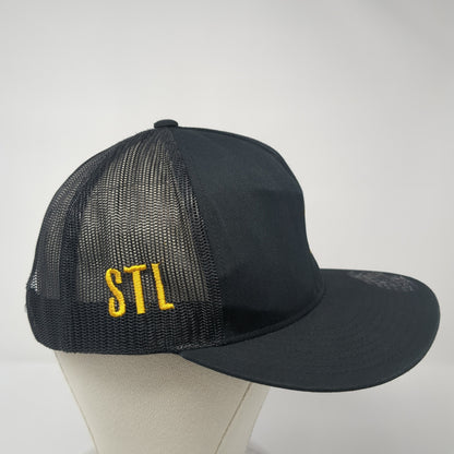 Rock Paper Podcast Snapback Trucker Hat Black One Size Mesh Back Yupoong