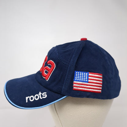 USA Roots 2002 Winter Olympic Games Strapback Hat Blue One Size Lined