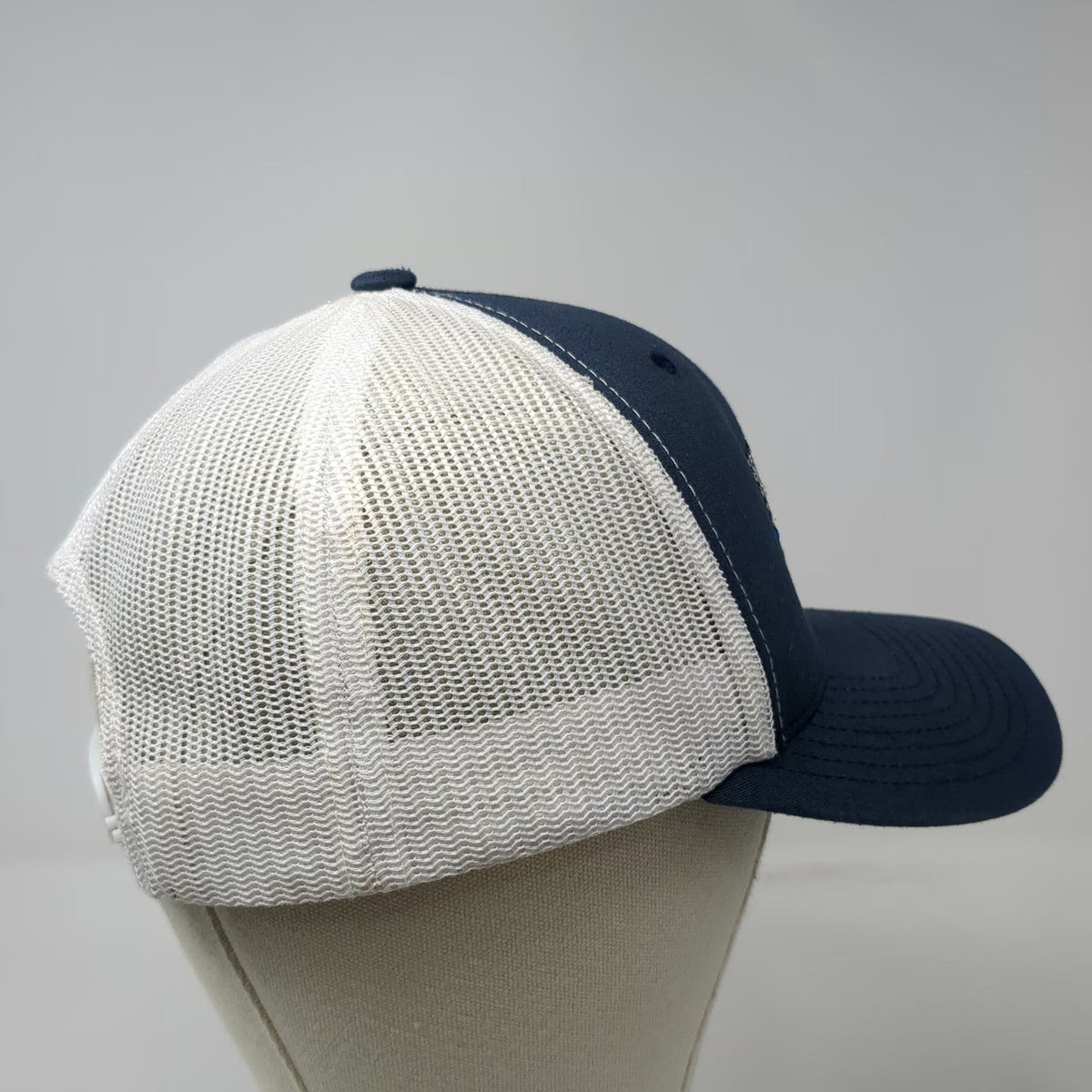 Yupoong Trucker Hat Blue White One Size First Responder Flag Mesh Snapback Patch