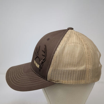 Richardson Trucker Hat Brown Beige One Size Full Draw Deer Antler Mesh Snapback
