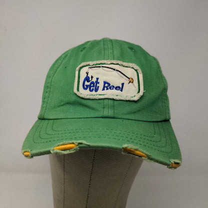 Bass Pro Shops Boy's Slideback Hat Green Distressed Patch Logo Get Reel Fishing