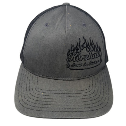 Richardson Trucker Hat Gray One Size Snapback Kershaw Curb & Gutter Flames Mesh