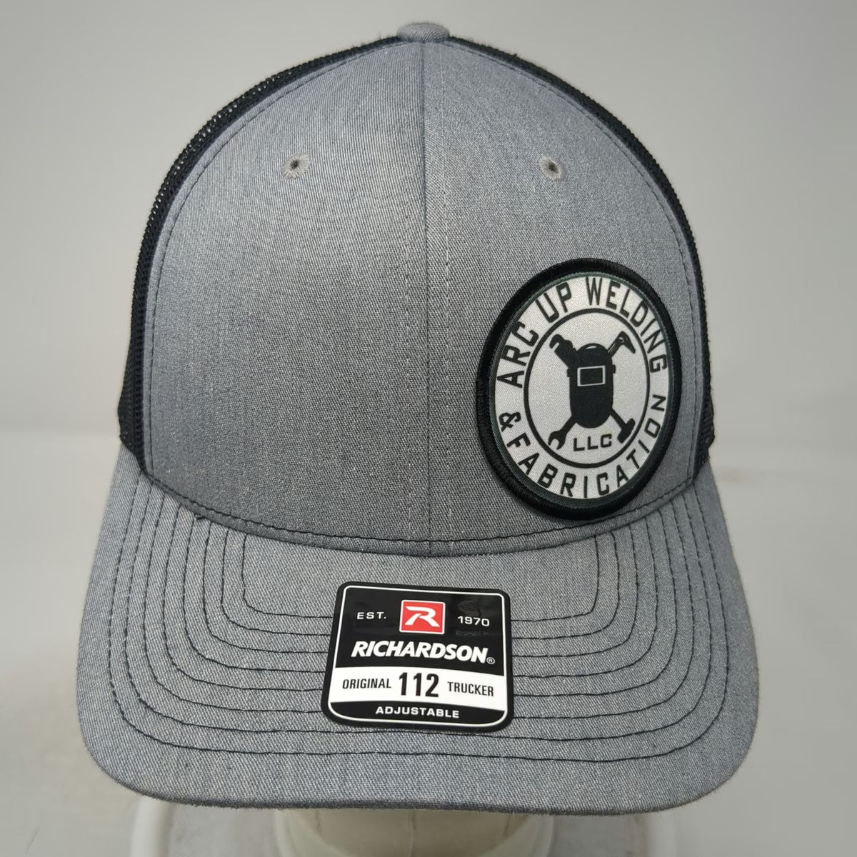 Richardson Trucker Hat Gray One Size Arc Up Welding Fabrication Patch Snapback