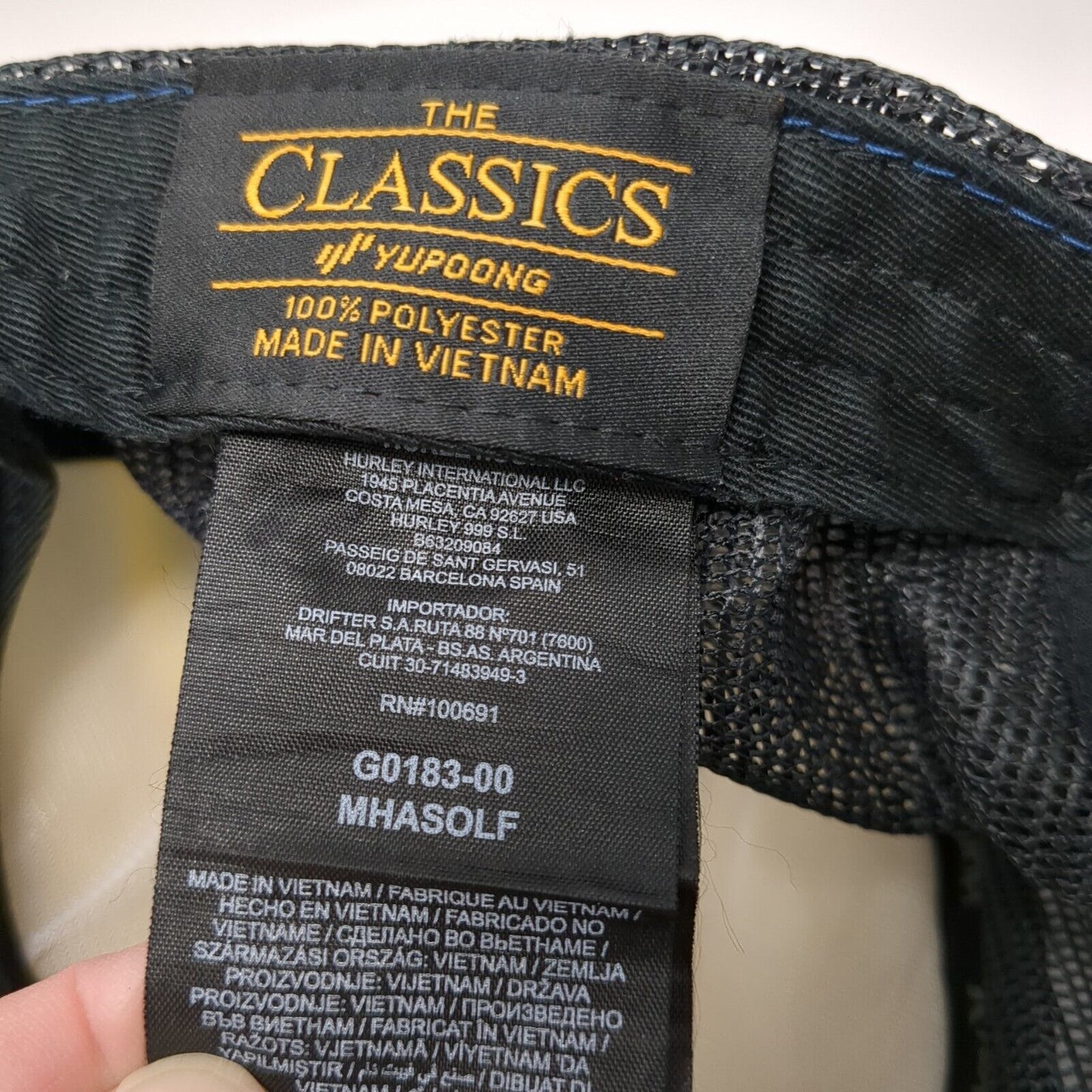 Hurley Snapback Trucker Hat Blue OS Adjustable Stripe Mesh Back Classics Yupoong