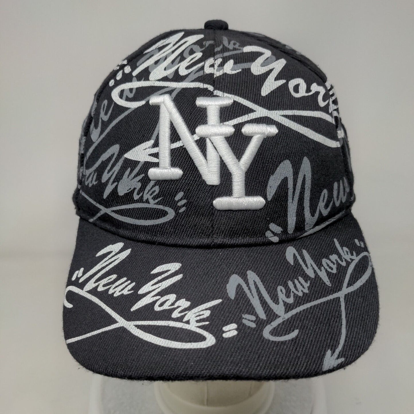 NY New York Strapback Hat Multi One Size Adjustable All Over Print