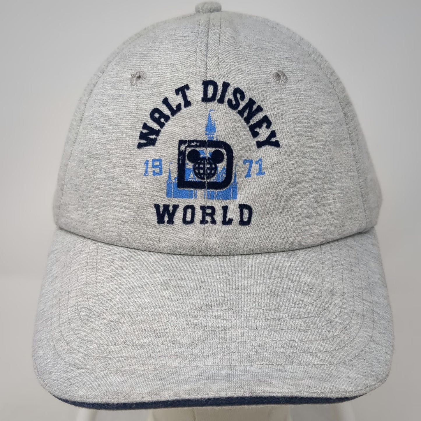 Disney Parks Baseball Cap Gray One Size Mickey World 1971 Cinderella Castle Hat