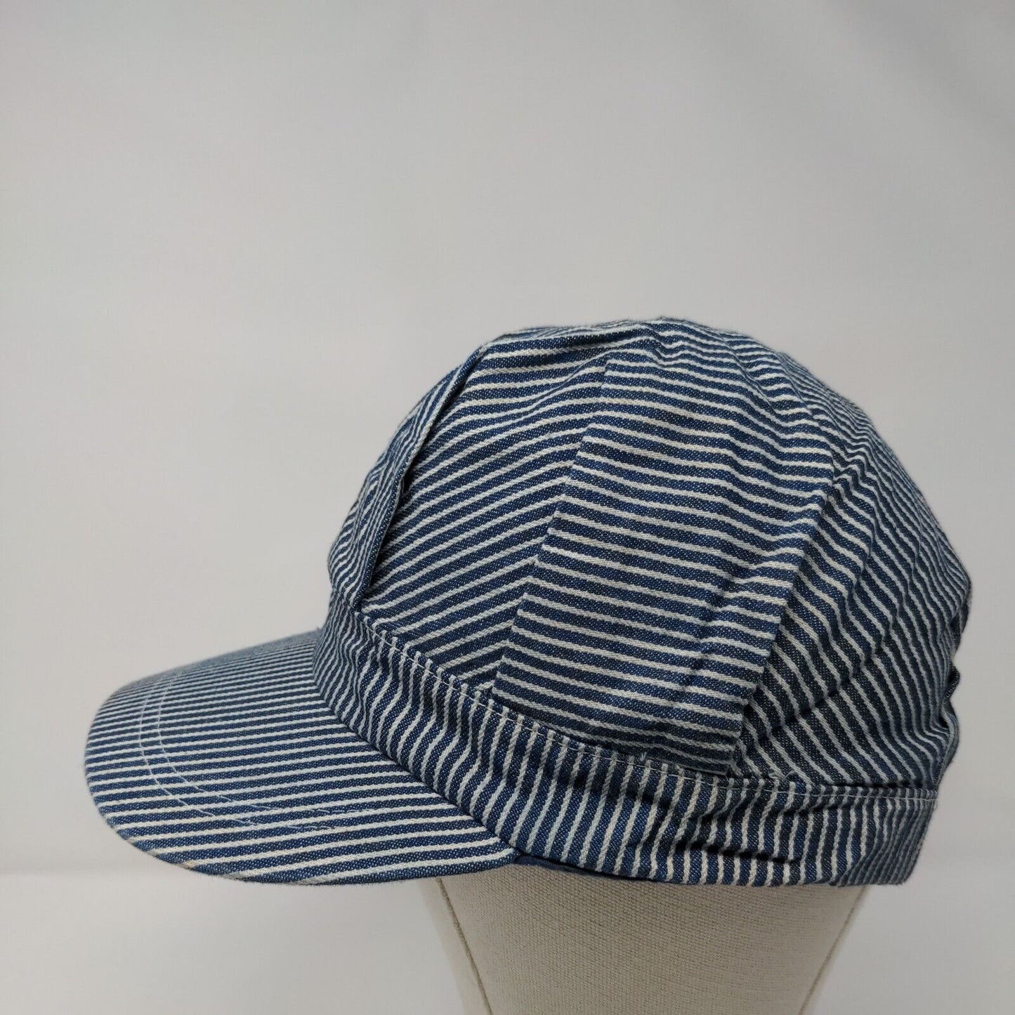 Timely Impressions Snapback Train Conductor Hat Blue 58cm Adjustable Striped