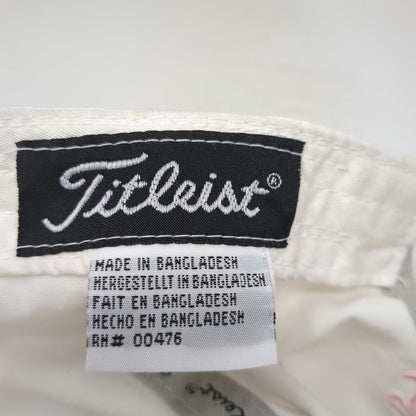 Titleist Baseball Cap White One Size Pink Script Logo Adjustable Slideback Hat