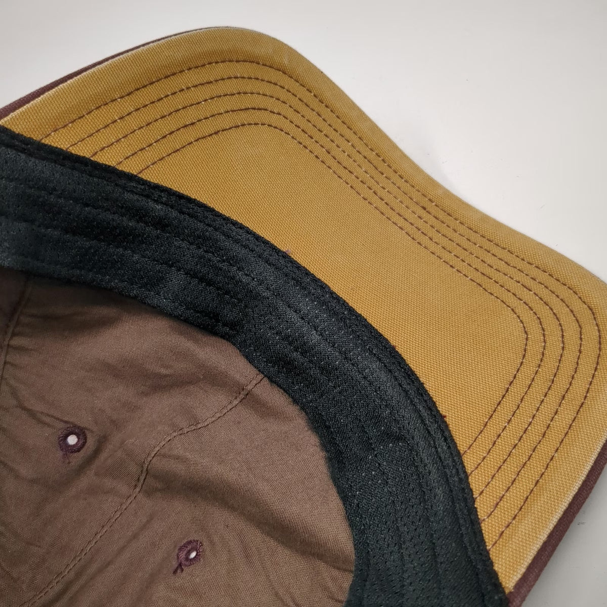 Carhartt Baseball Cap Brown One Size Hat Leather Patch Logo Strapback Canvas