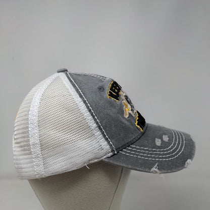 Keep On Truckin Snapback Trucker Hat Gray OSFM Mesh Back Distressed Wild Wear