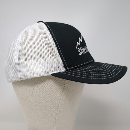 Richardson Trucker Hat Black One Size Sawtooth USA Mountain Mesh Snapback