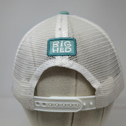 BIG HED Trucker Hat Blue White One Size Mesh Snapback Anchor Coastal Soul