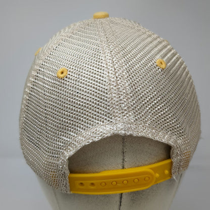 DK Embroidery Trucker Hat Yellow OSFM Marquette MI Mesh Back Snapback Michigan