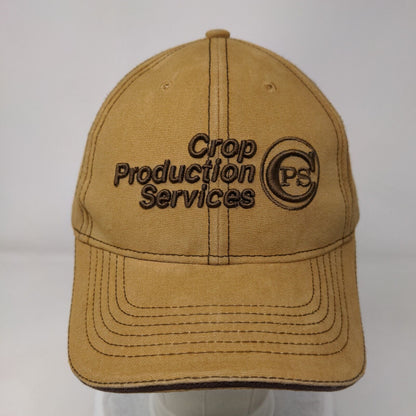 Crop Production Services Strapback Hat Tan One Size Embroidered 6 Panel