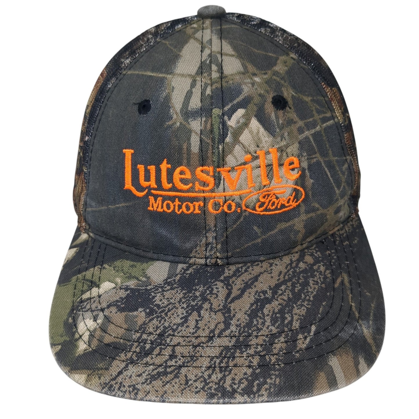 Lutesville Motor Co. Ford Strapback Trucker Hat Multi One Size Camo