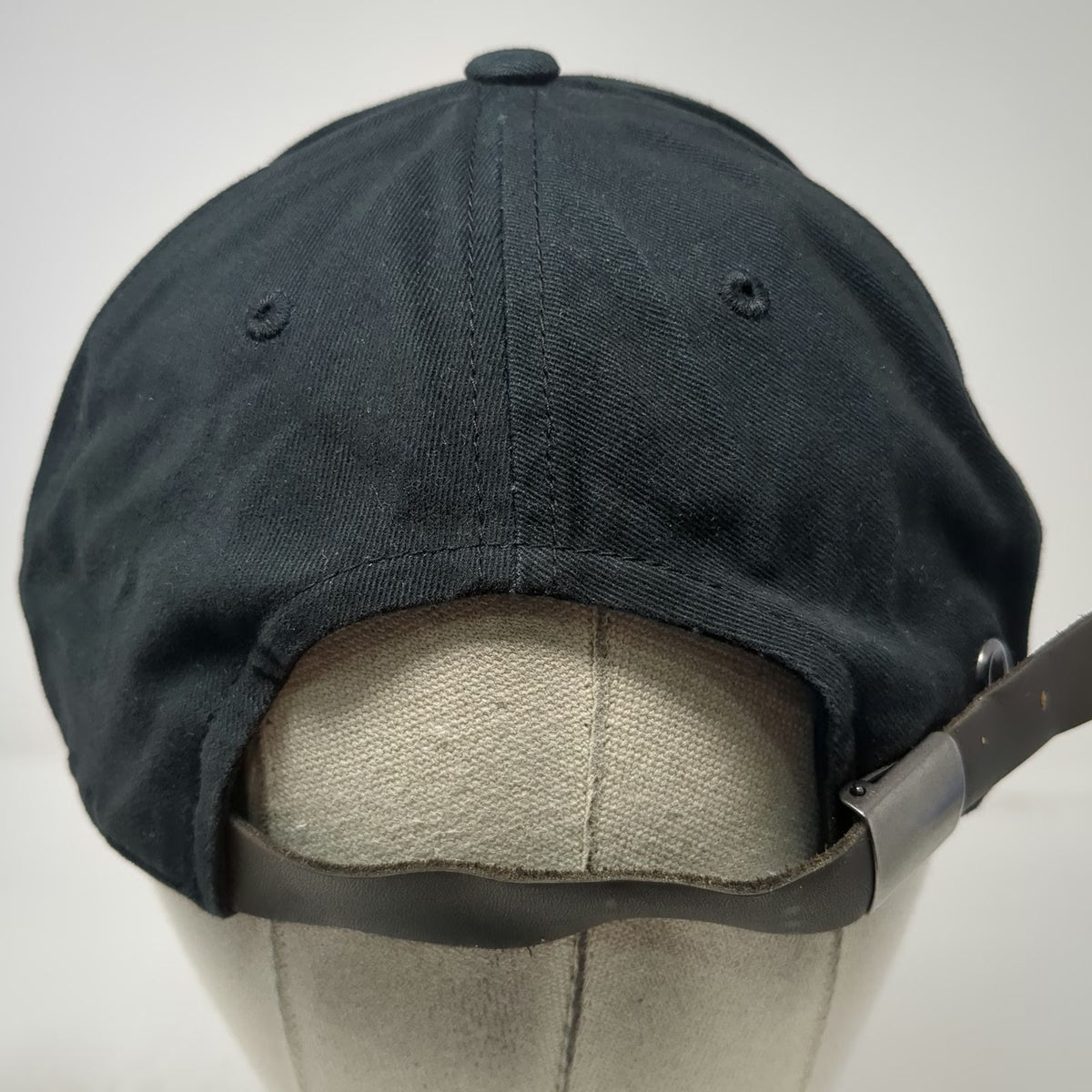 Champion Baseball Cap Black One Size Slideback Leather Strap Embroidered Hat