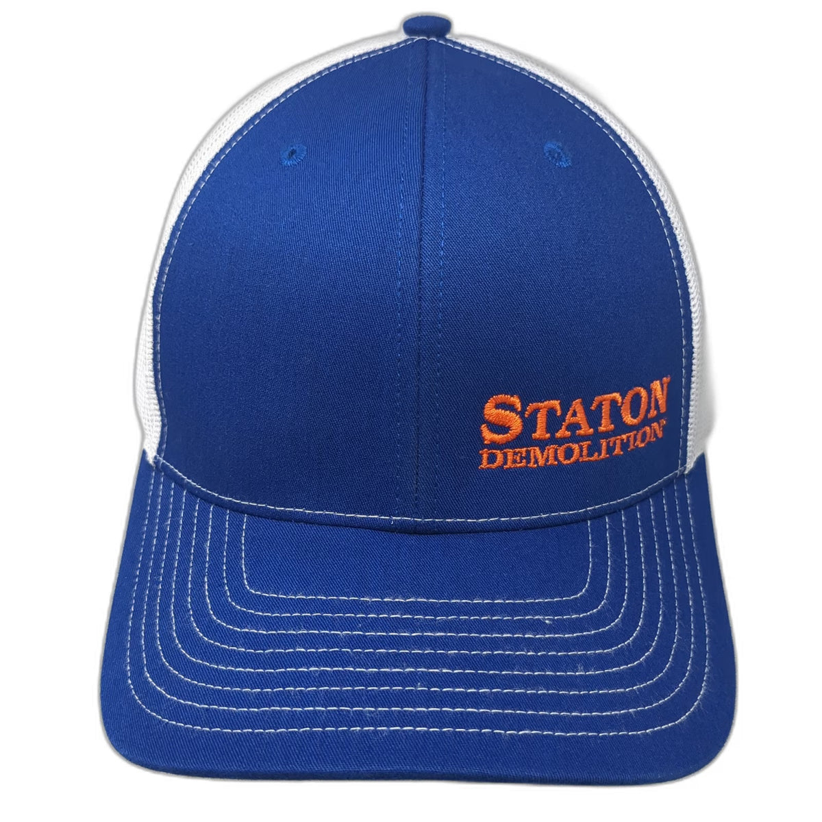 Richardson Trucker Hat Blue OSFM Staton Demolition Mesh Snapback Construction