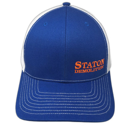Richardson Trucker Hat Blue OSFM Staton Demolition Mesh Snapback Construction