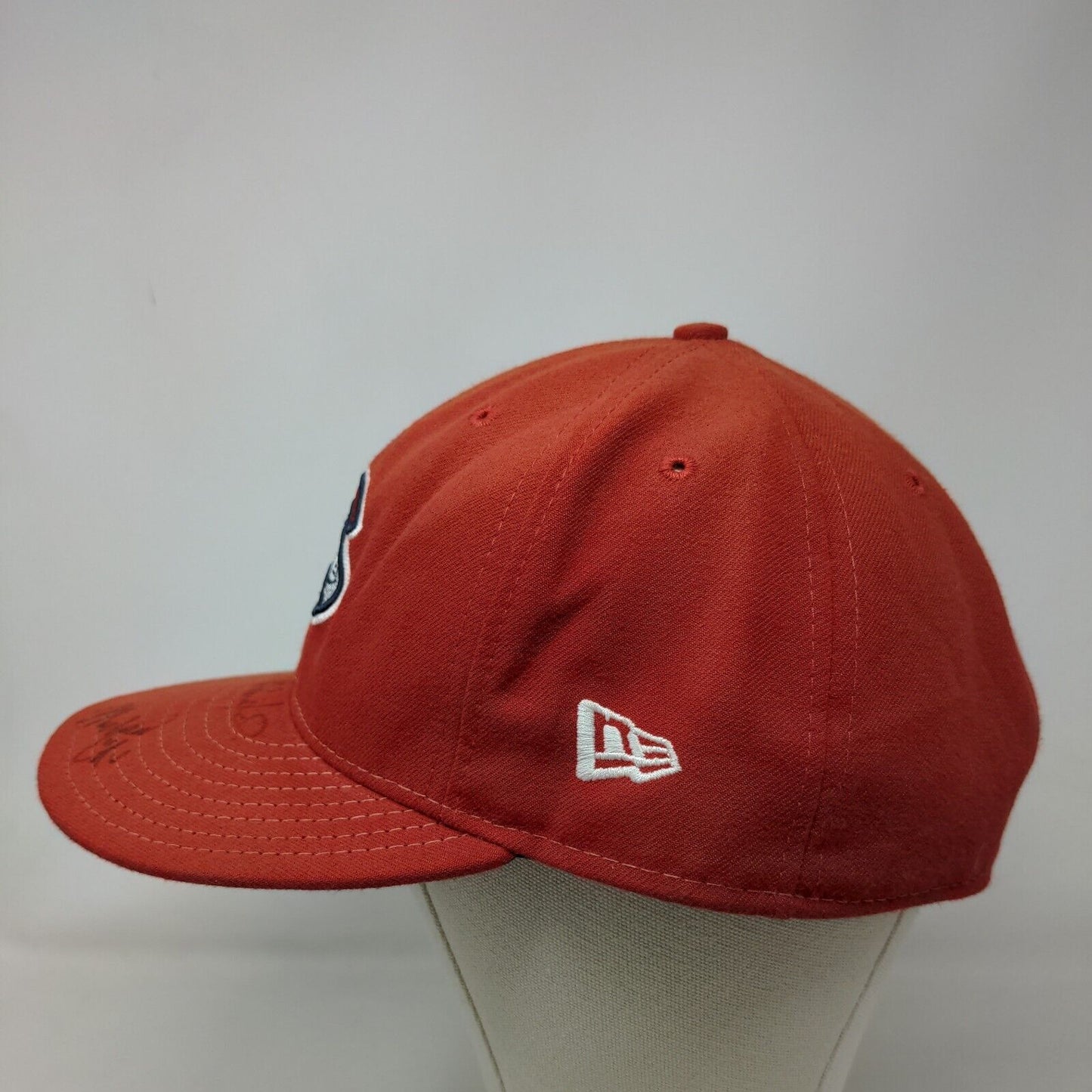 New Era Men's 59Fifty Fitted Hat Red 7 7/8 Greenville Drive Made USA Autographed