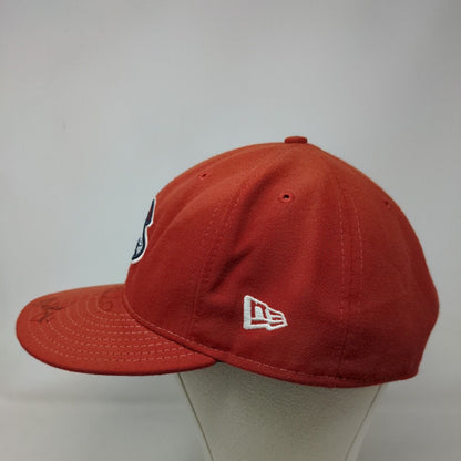 New Era Men's 59Fifty Fitted Hat Red 7 7/8 Greenville Drive Made USA Autographed