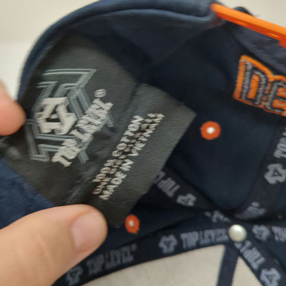 Top Level 5 Panel Blue Orange Denver One Size 3D Puff Embroidery Flat Brim Hat