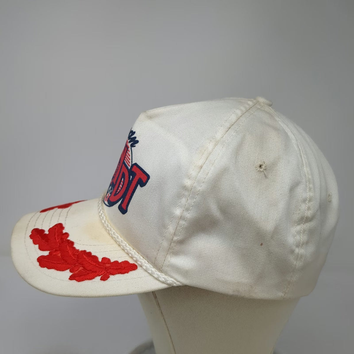 Headliner American NDT Products Inc 5 Panel White Hat One Size Rope Strapback