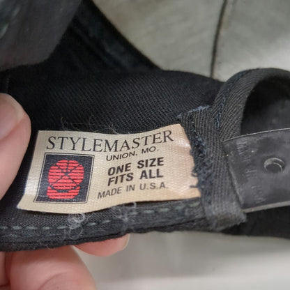 Stylemaster Hat 5 Panel Black One Size Snapback CDS Coast Script Logo Flat Brim