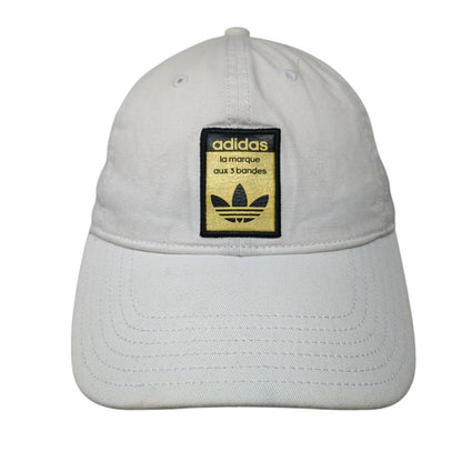 Adidas Slideback Hat White One Size Adjustable Embroidered Patch Logo Cotton