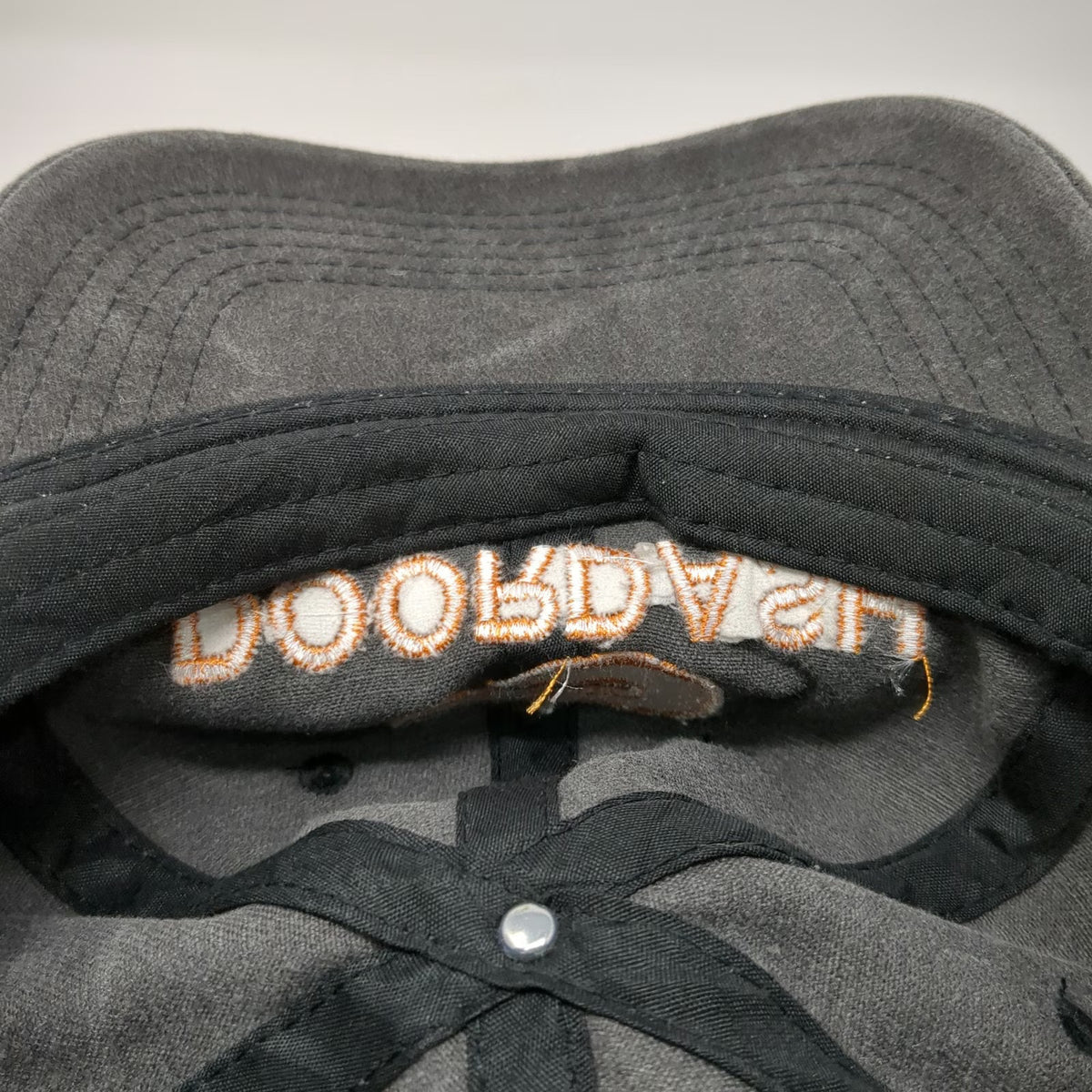 DoorDash Baseball Cap Gray OSFM Embroidered Logo Adjustable Strapback Cotton Hat