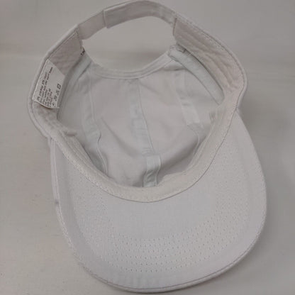 Unbranded Strapback 5 Panel Cap White OSFA Adjustable Blank Polyester Blend