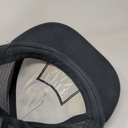 Free Man Snapback Mesh Back Trucker Hat Black One Size Embroidered