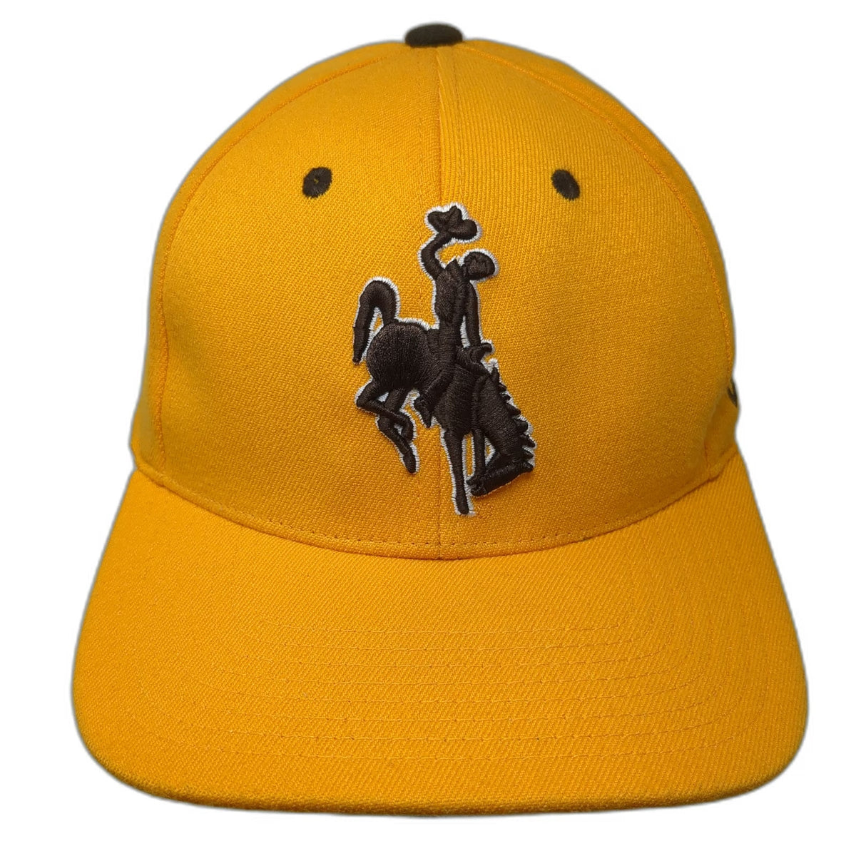 Wyoming Cowboys NCAA Zephyr Yellow Brown L Stretch Fit Steamboat Mascot Cap Hat