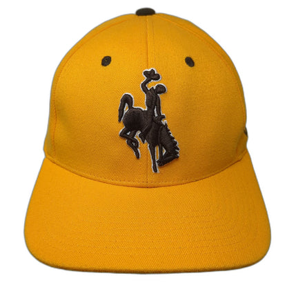 Wyoming Cowboys NCAA Zephyr Yellow Brown L Stretch Fit Steamboat Mascot Cap Hat