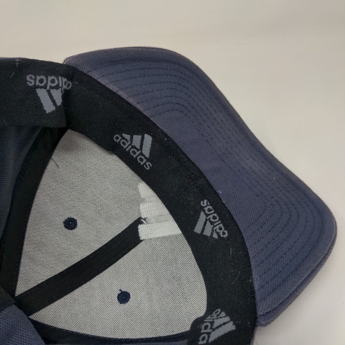 Adidas 3 Stripes Fitted Hat Blue L/XL Embroidered A-Flex Solid 6 Panel