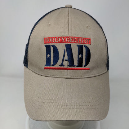 World's Greatest Dad Snapback Trucker Hat Multicolor OSFM Mesh Back Signatures