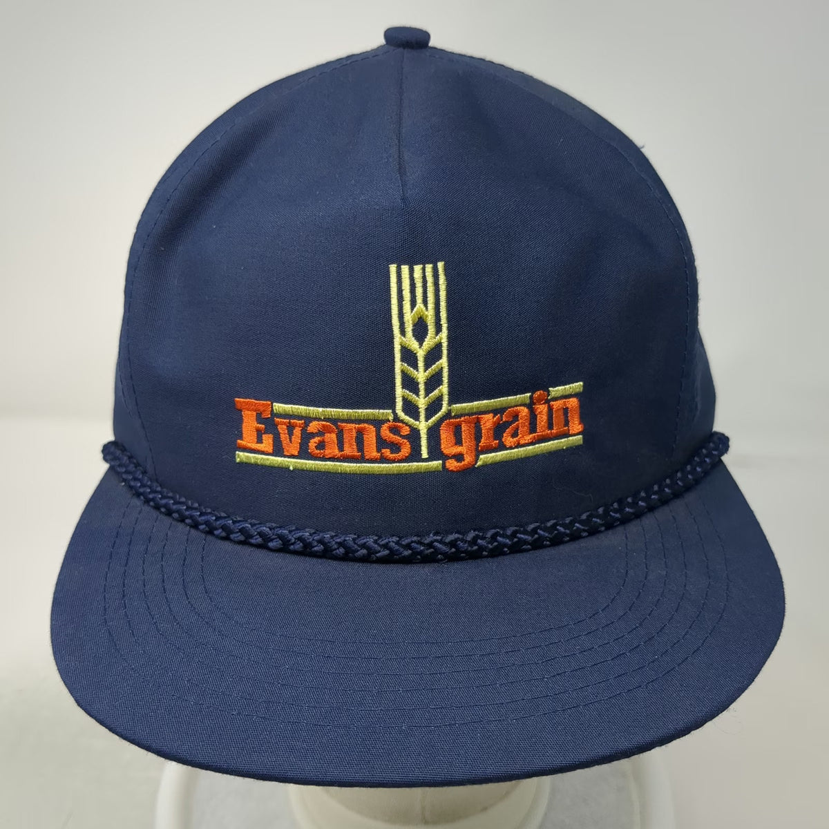 Mountaintop Marketing Evans Grain 5 Panel Blue Hat One Size Rope Snapback Wheat